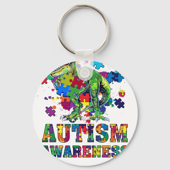 autism awareness dinosau keychain (Front)