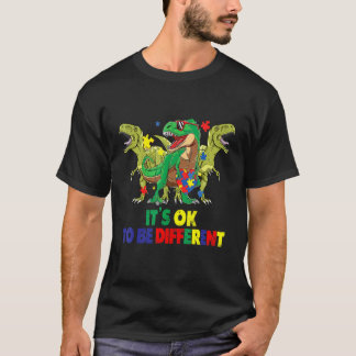 Autism Awareness Dinosaur Dino Boys Girls Kids 4 T-Shirt