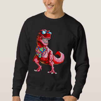 Autism Awareness Dinosaur T Rex Heart Puzzle Piece Sweatshirt