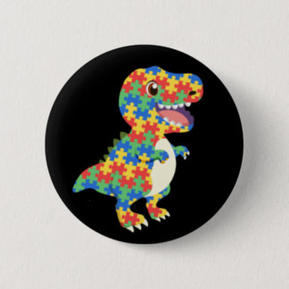 Autism Awareness Dinosaurs Button