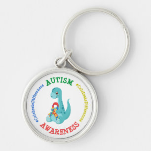 Autism Awareness Dinosaurs Keychain