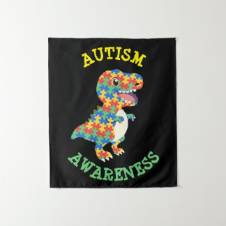 Autism Awareness Dinosaurs Tapestry