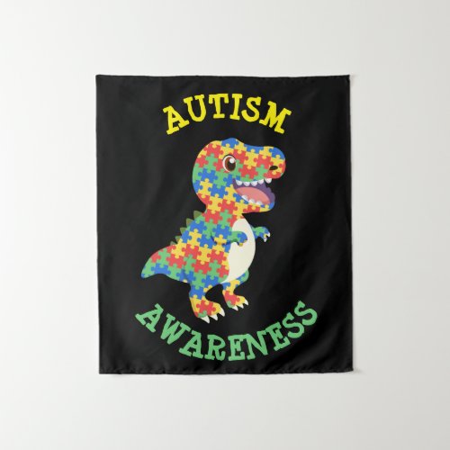 Autism Awareness Dinosaurs Tapestry