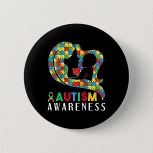 Autism Awareness Disabilities Month Support  Button