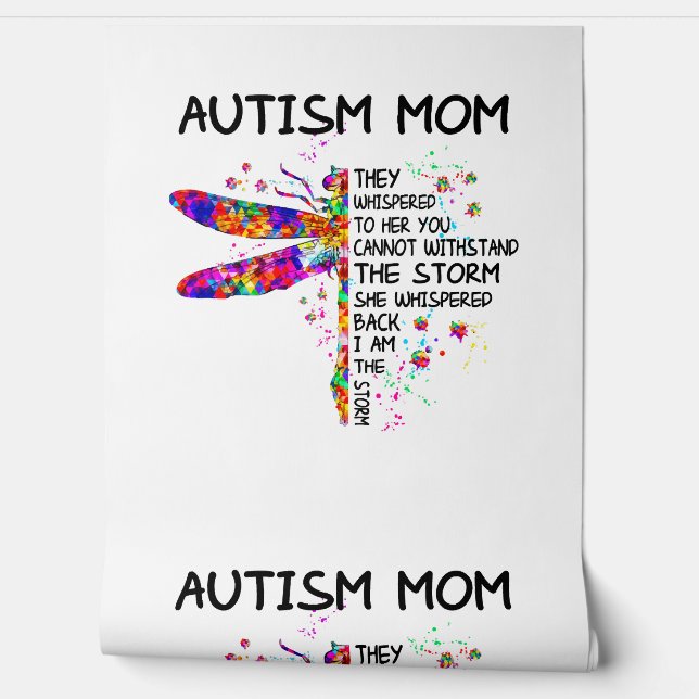Autism Awareness, Dragonfly Autism Mom Wallpaper (Unrolling)
