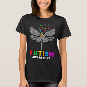 Autism Awareness Dragonfly Puzzle Pieces Support A T-Shirt
