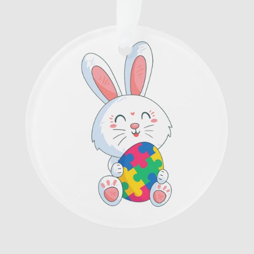 Autism Awareness Easter Bunny Puzzle Eggs Gifts  Ornament