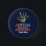 Autism Awareness Educate Advocate Custom Button<br><div class="desc">Colorful puzzle hand with a love heart in the middle for your Autism Awareness campaigns. This design has colors all over making it bold, vibrant, and fun. The saying on it delivers a powerful message "Autism Awareness Educate, Love, Support, Advocate". Add your team name by clicking the "Personalize" button above...</div>