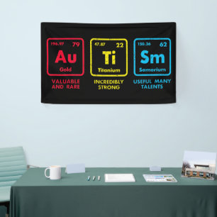 Autism Awareness Elements Periodic Table Banner