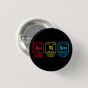 Autism Awareness Elements Periodic Table Button