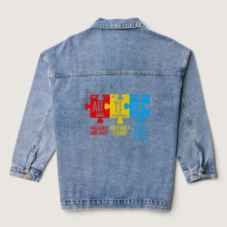 Autism Awareness Elements Periodic Table    Denim Jacket