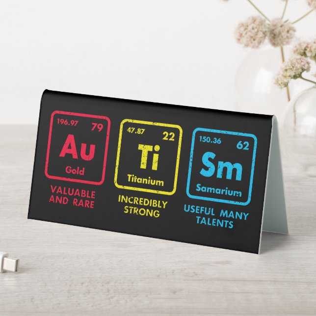 Autism Awareness Elements Periodic Table Tent (In SItu (Table))