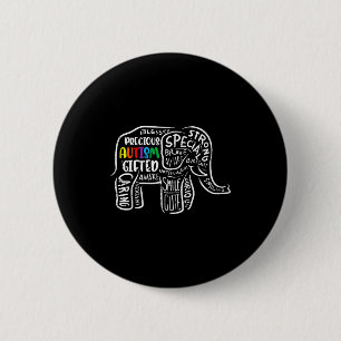 Autism Awareness Elephant Acceptance Autistic Men Button