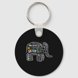 Autism Awareness Elephant Acceptance Autistic Men  Keychain