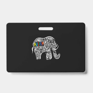 Autism Awareness Elephant Badge