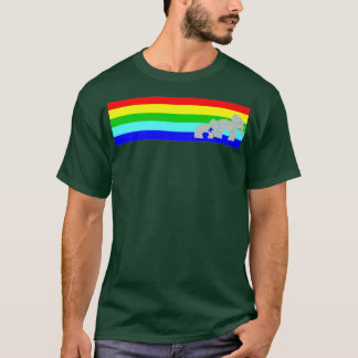 Autism Awareness Elephant Walk Multicolor Stripe T-Shirt