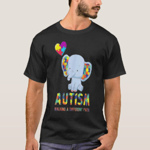 Autism Awareness Elephant Walking A Different Path T-Shirt