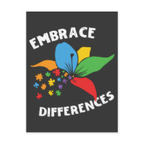 Autism Awareness Embrace Differences Puzzle Postcard