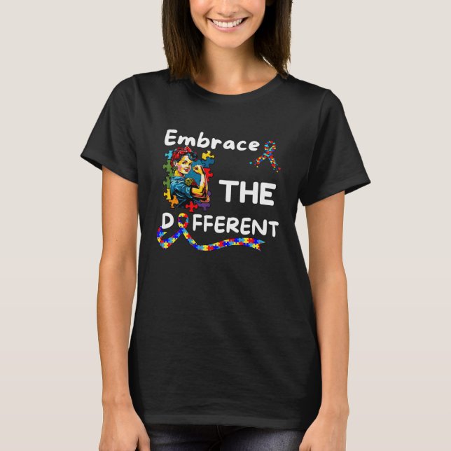 Autism Awareness Embrace Different Unmasking Autis T-Shirt (Front)