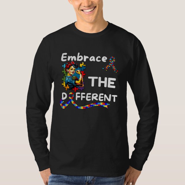 Autism Awareness Embrace Different Unmasking Autis T-Shirt (Front)