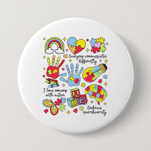 Autism Awareness Embrace Diversity Neuro Inclusive Button