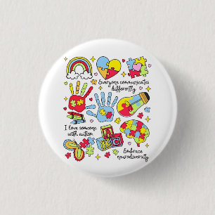 Autism Awareness Embrace Diversity Neuro Inclusive Button