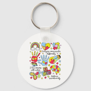 Autism Awareness Embrace Diversity Neuro Inclusive Keychain