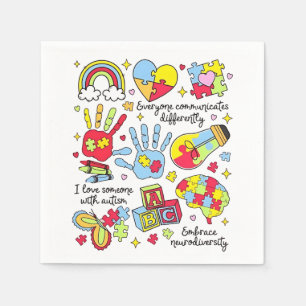 Autism Awareness Embrace Diversity Neuro Inclusive Napkins