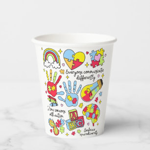 Autism Awareness Embrace Diversity Neuro Inclusive Paper Cups
