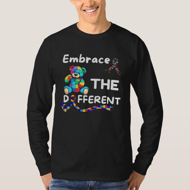 Autism Awareness Embrace The Different Unmasking A T-Shirt (Front)