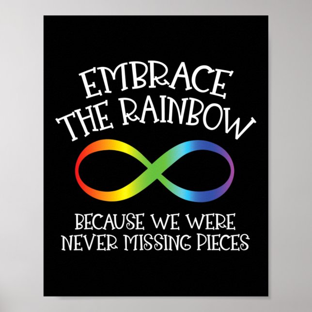 Autism Awareness Embrace The Rainbow Infinity Anti Poster (Front)