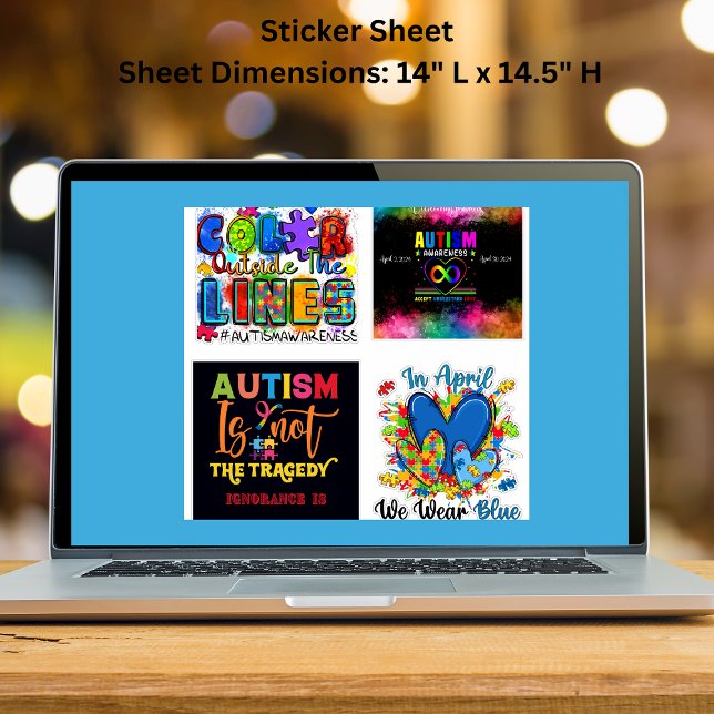 Autism Awareness Extra-Large Vinyl Sticker Sheets (Each sheet, is a tribute to diversity and inclusion.)