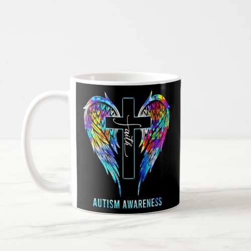Autism Awareness Faith Cross Wings Cross Angel Jes Coffee Mug