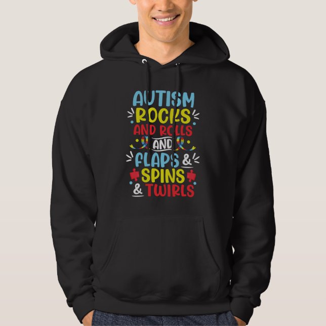 Autism Awareness Family Support Mom Autism Boys Gi Hoodie (Front)