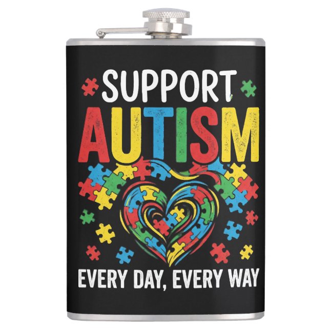 Autism awareness flask (Front)