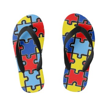 Autism Awareness Flip-flops Kid's Flip Flops by SweetLilybyDesign at Zazzle
