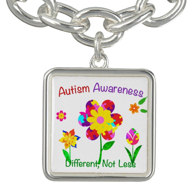 Autism Awareness Flowers Charm Bracelet (Design)