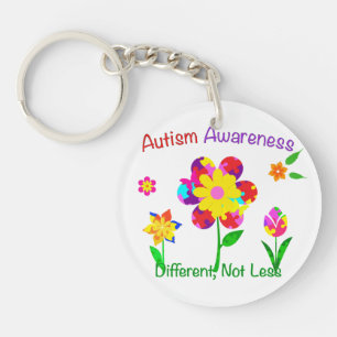 Autism Awareness Flowers Keychain