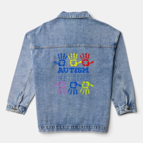 Autism Awareness  For Dad Mom Therapist With Love  Denim Jacket