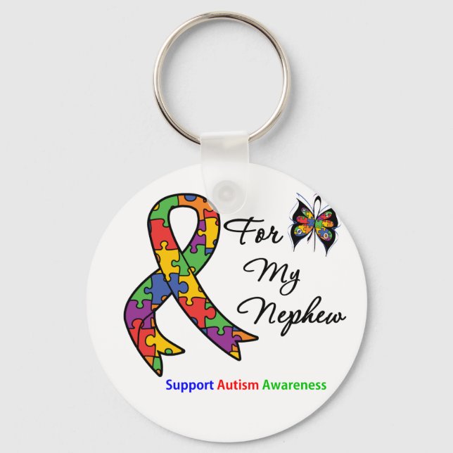 Autism Awareness For My Nephew Keychain (Front)