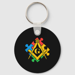 Autism Awareness , Freemason Masonic Lodge, Mason Keychain