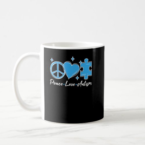 Autism Awareness Funny Peace Love Puzzle Kids Boys Coffee Mug