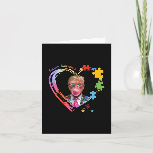 Autism Awareness Funny Trump Support Autistic Us F Card (Front)
