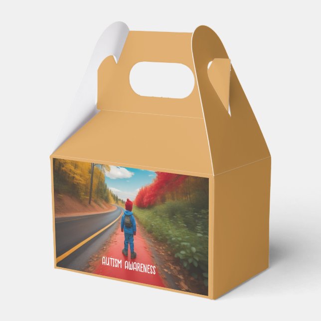 Autism Awareness Gable Favor Box (Front Side)