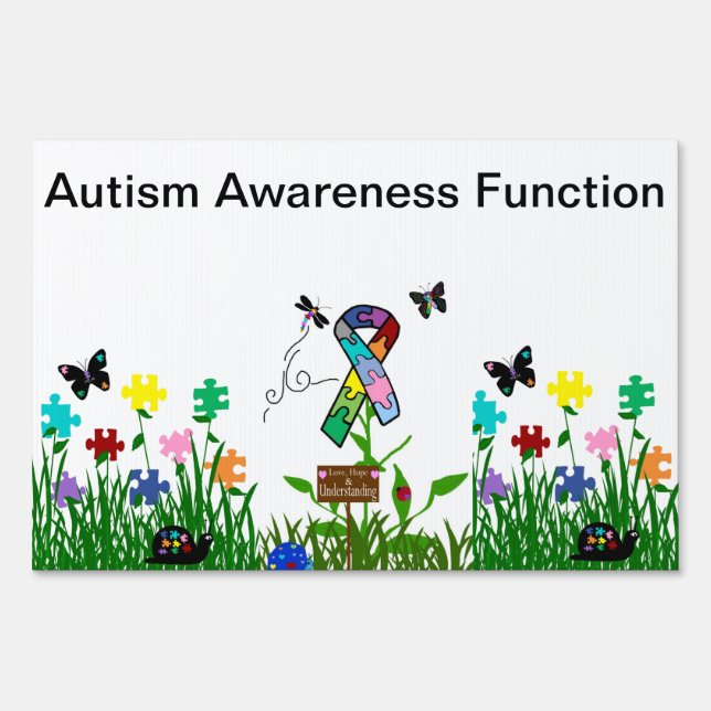 Autism Awareness Garden Yard Sign (Front)