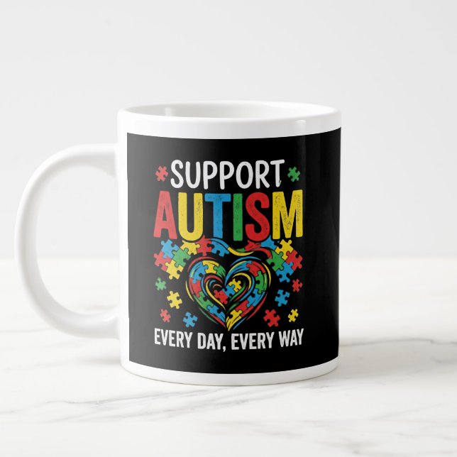 Autism awareness giant coffee mug (Left)