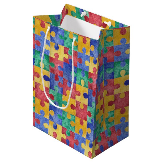 Autism Awareness gift bag (Front Angled)