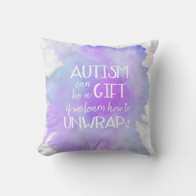 Autism Awareness Gift Expression Throw Pillow (Front)