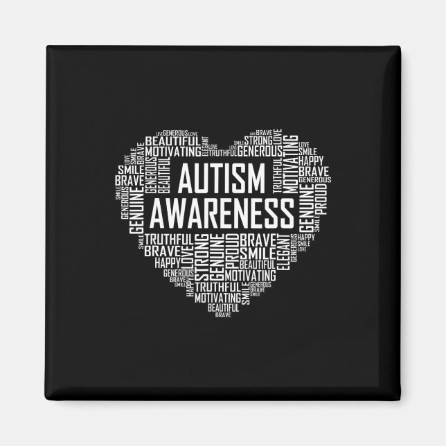 Autism Awareness Gift Heart Proud Support Month Gi Magnet (Front)
