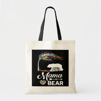 Autism Awareness Gifts Mama Bear Support Autistic Tote Bag